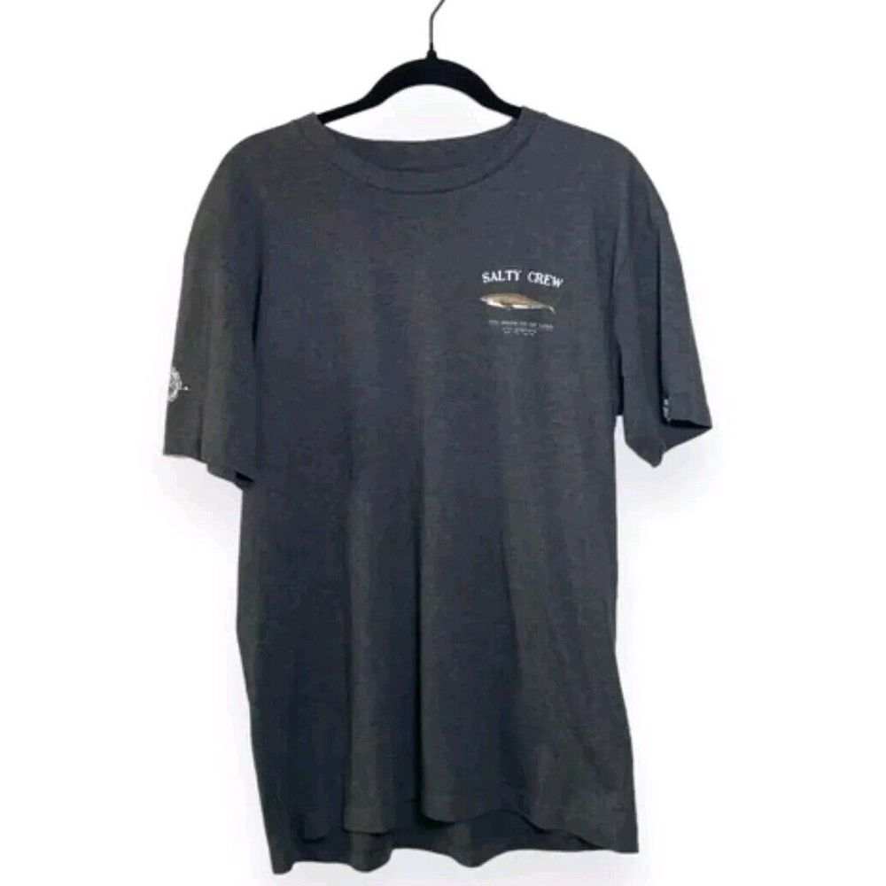 Salty Crew Bruce The‎ Great White Graphic Print Tee T-Shirt Heather Gray Mens M